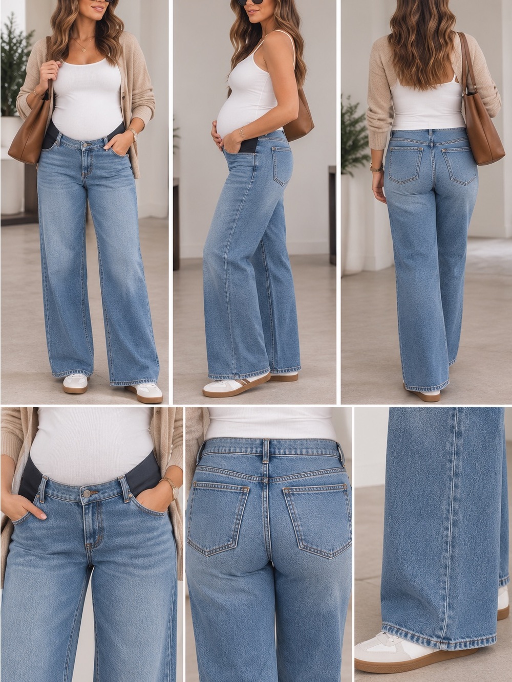 Madewell Light Blue Wide-Leg Maternity Jeans